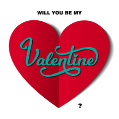 Will You Be My Valentine Card with Text and Hearts