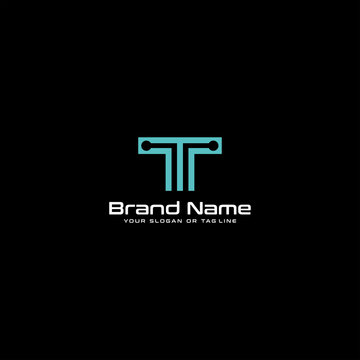 letter logo t technology design vector