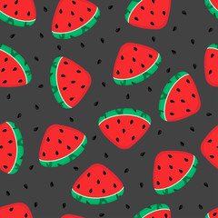 cute watermelon pattern on gray background