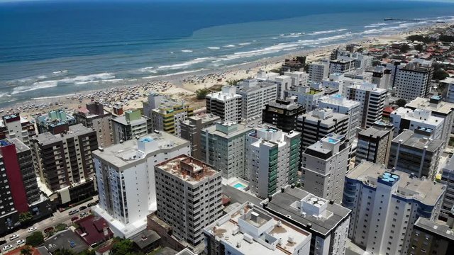 Aerial view of Cap&atilde;o da Canoa Beach in Rio Grande do Sul. Beach in southern Brazil.