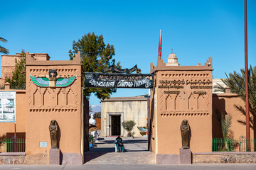 Ouarzazate, Morocco - 30 january 2020 - view of Ouarzazate cinema museum front door