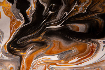 Ink colors bright, luminous, brown with black