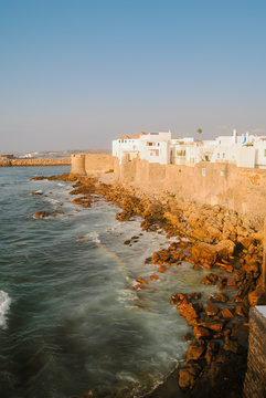 Ocean front of the ancient medina of Asilah, northern Morocco