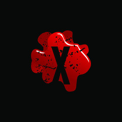 Initial Letter X with Blood Splatter Logo Design