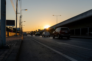 People back home as sunset