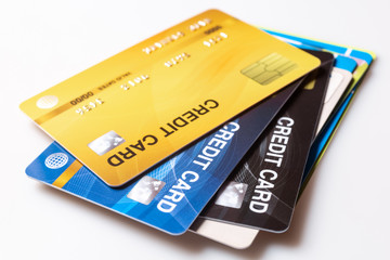 credit cards mockup on white background.