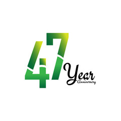 47 Years Anniversary Celebration Logo Vector Template Design Illustration