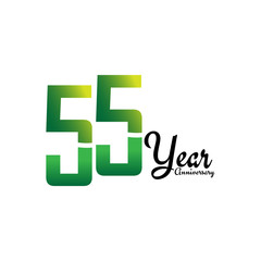 55 Years Anniversary Celebration Logo Vector Template Design Illustration