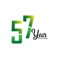 57 Years Anniversary Celebration Logo Vector Template Design Illustration