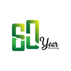 60 Years Anniversary Celebration Logo Vector Template Design Illustration
