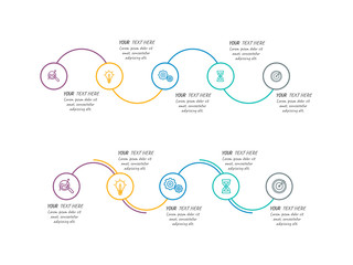 Presentation business infographic template with 3, 4, 5, 6 options. Vector illustration.