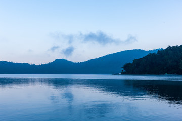 Sun moon lake in Taiwan at early morning.