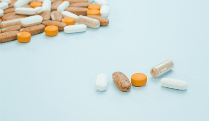 Assorted mix of tablets, vitamins, drugs