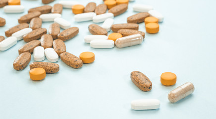 Assorted mix of tablets, vitamins, drugs