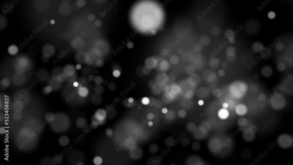 Aufkleber Bokeh Grayscale Circle Blur Particle Element Shining, Glittering Black White Background