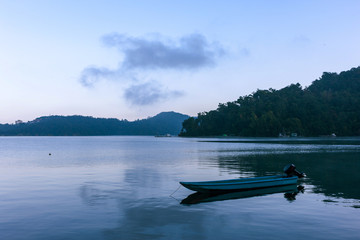 Sun moon lake in Taiwan at early morning.