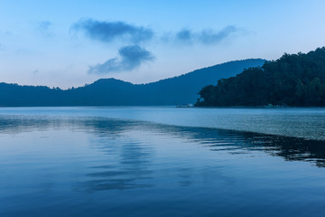 Sun moon lake in Taiwan at early morning.
