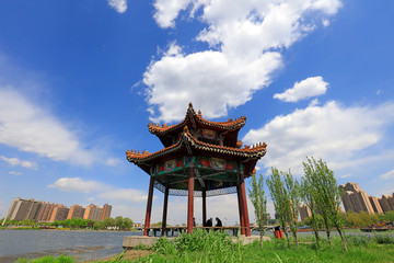Chinese traditional Pavilion in parks, Luannan, Hebei, China