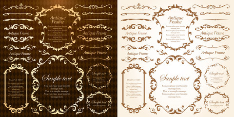 ウエディングデコレーション　デザイン素材セット　ビンテージ　フレーム　高級感　アンティーク
