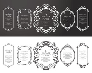ウエディングデコレーション　デザイン素材セット　ビンテージ　フレーム　高級感　アンティーク