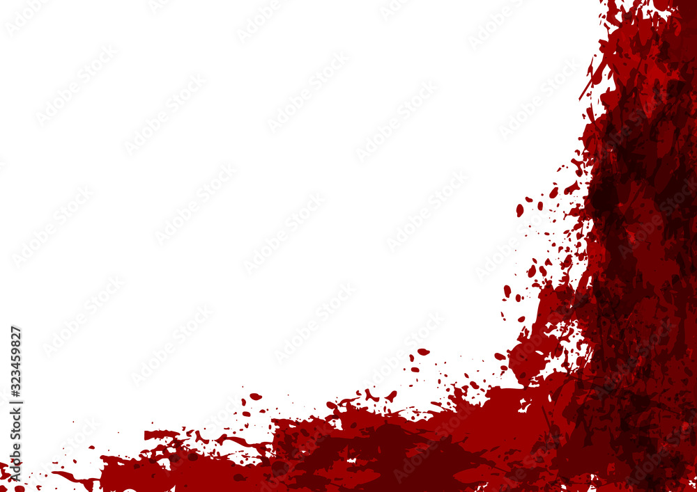 Poster abstract vector splatter red color on white color design background. illustration vector design.