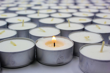 candles on a black background