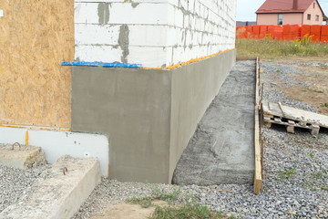 Fototapeta na wymiar House walls made by foamed concrete