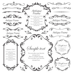 ウエディングデコレーション　デザイン素材セット　ビンテージ　フレーム　高級感　アンティーク