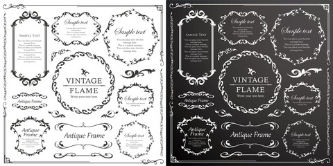 ウエディングデコレーション　デザイン素材セット　ビンテージ　フレーム　高級感　アンティーク