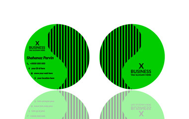Circle Business Cards. Green Color Design Template © Shahanaz