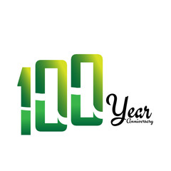100 Years Anniversary Celebration Logo Vector Template Design Illustration