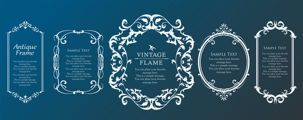 ウエディングデコレーション　デザイン素材セット　ビンテージ　フレーム　高級感　アンティーク