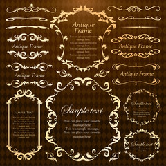 ウエディングデコレーション　デザイン素材セット　ビンテージ　フレーム　高級感　アンティーク