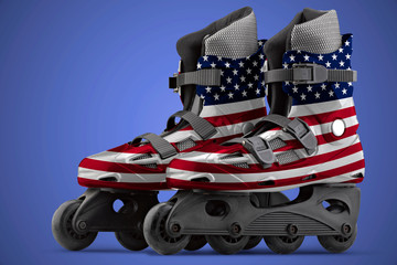 Roller Skates With american Flag