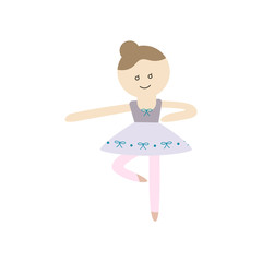 Cute Ballet Girl, Pique, Ballerina Vector Illustration