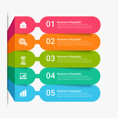 Presentation business infographic template with 3, 4, 5, 6 options. Vector illustration.