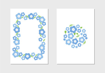 Nemophila Illustration, Frame, Postcard Set