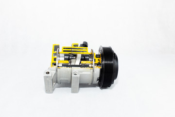Air conditioning compressor with a cut view