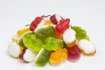 heap of colorful gummy candy