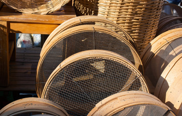 Traditional type wooden sieves