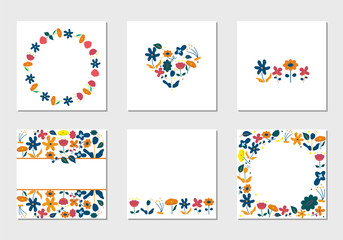 Nordic Style Illustration, Botanical Frame Set