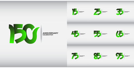 150 Years Anniversary Celebration Logo Vector Template Design Illustration