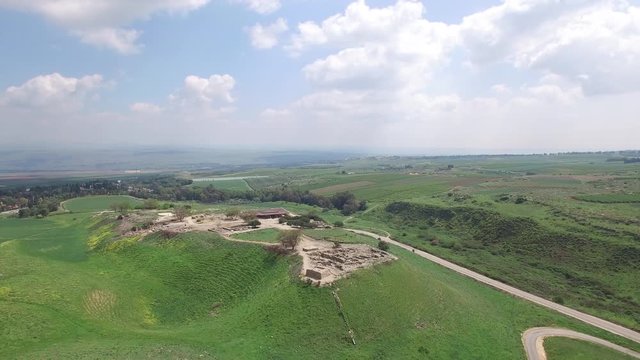 Aerial od fields at Hazor Valley near Tel Hazor National Park. DJI-0003-06