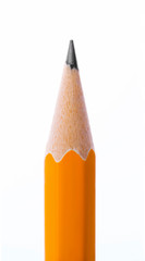 Closeup view of pencil isolated on white background