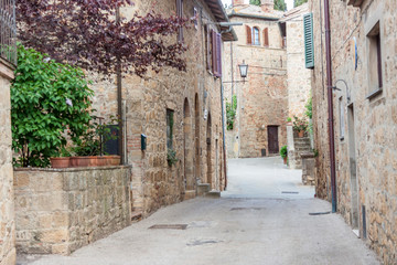 Fototapeta na wymiar Stone old Tuscany village - Monticchiello.