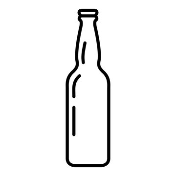 Vector Outline Glass Beer Bottle Icon