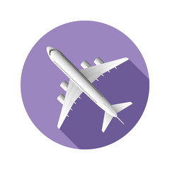 Airplane with Shadow Travel Flight Icon Collection