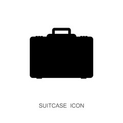 Suitcase Black Simple Icon on White Background