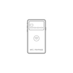 Flat vector illustration of payment transfer. sending and receiving money wireless with mobile phones. smartphone with online banking payment app. Mobile wallet, credit card, transaction