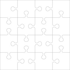 Puzzle grid background. Jigsaw section template. Brainstorm game. Vector illustration